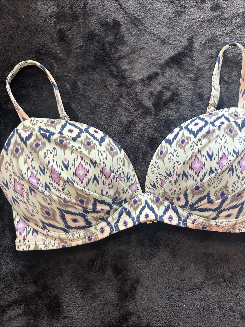 Victoria’s Secret Ikat Print Underwire Bikini Top 34D Adjustable Swim Top